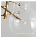 Simple hanging decorative round ball metal gold luxury modern led chandelier